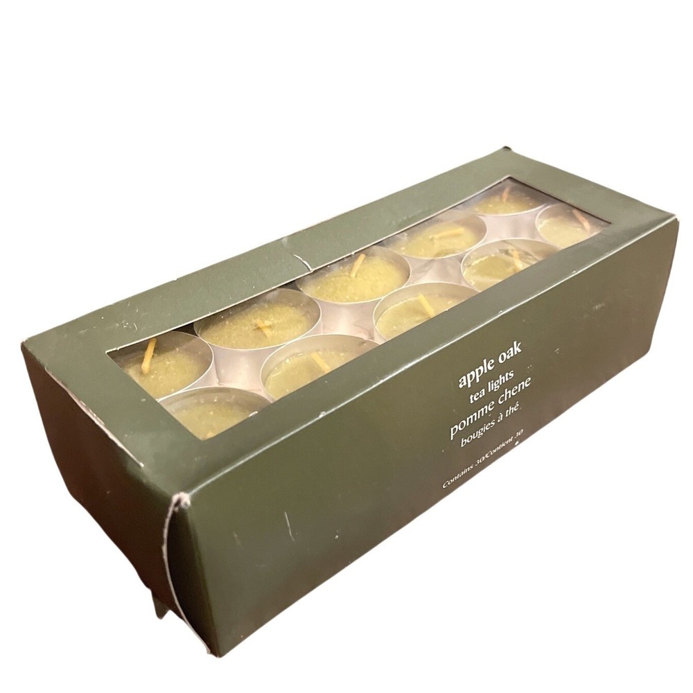 Pier 1 Apple Oak Tea lights Candles Lot of 30 New‎ Discontinued 4hr Burn